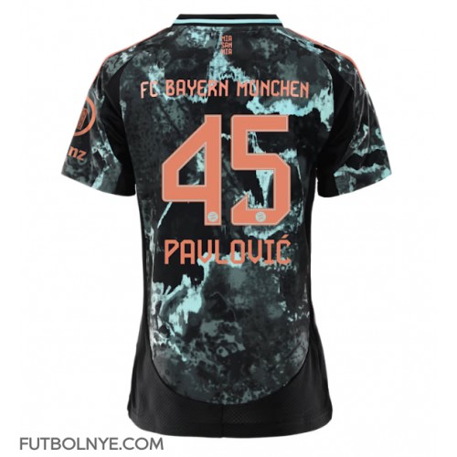 Camiseta Bayern Munich Aleksandar Pavlovic #45 Visitante Equipación para mujer 2024-25 manga corta